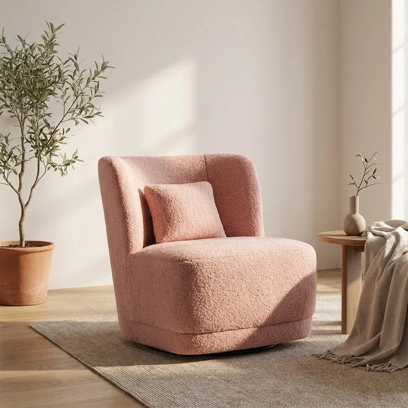 Urbano Neem Wood Accent Chair - Pink media 1