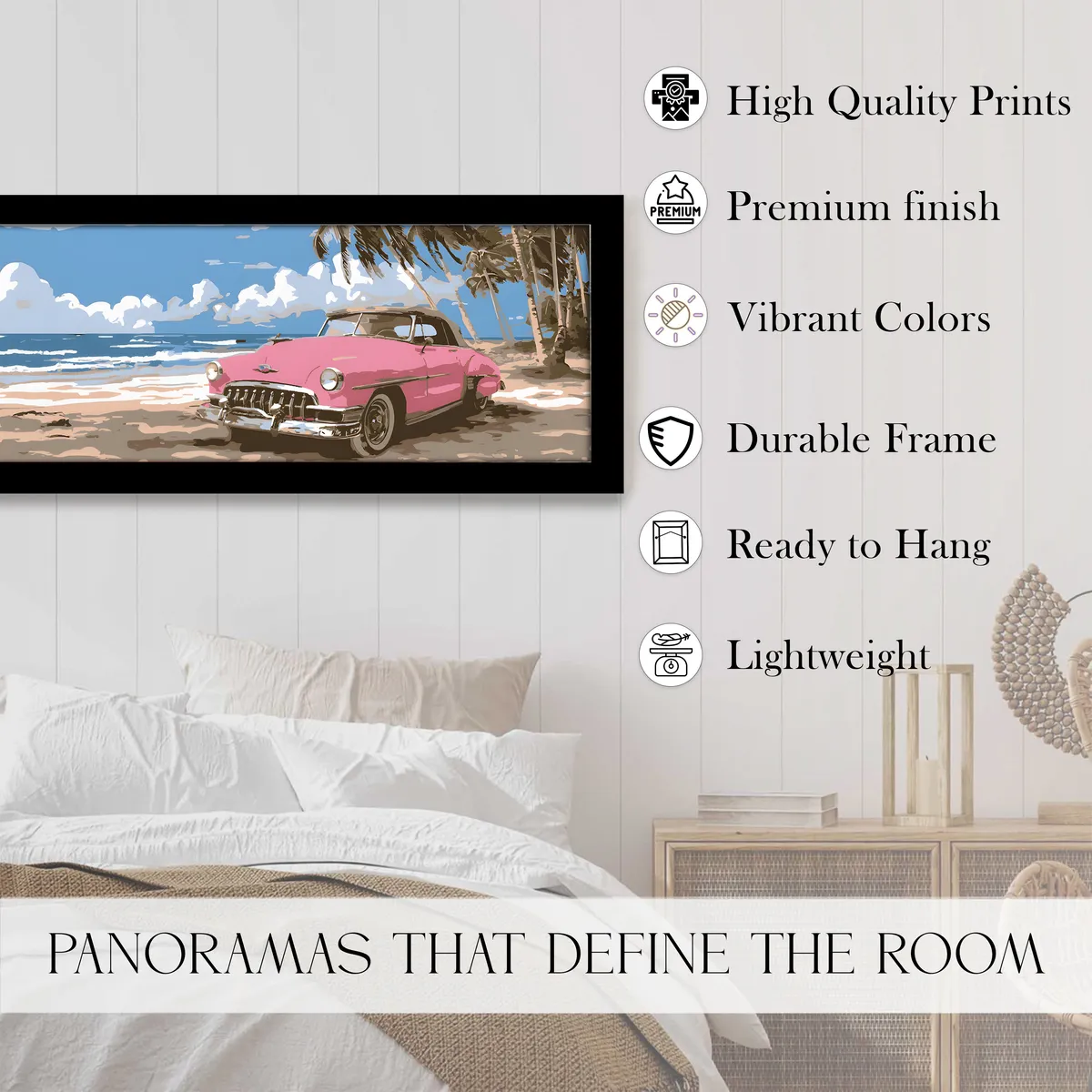 Sandora Classic Car Beachside Wall Art With Frame media 3