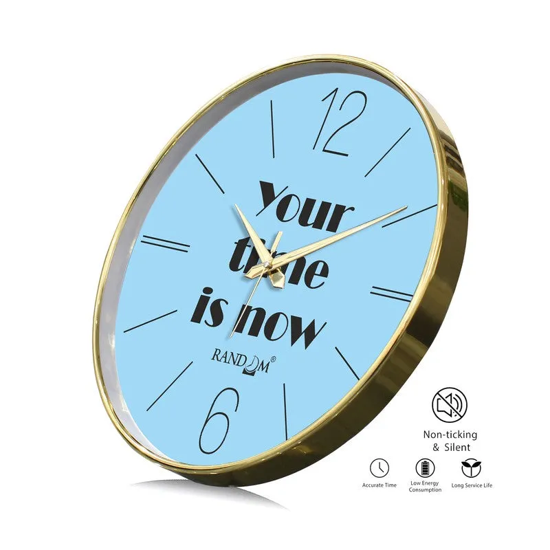 Your Time Is Now Round Analog Wall Clock - Blue media 7