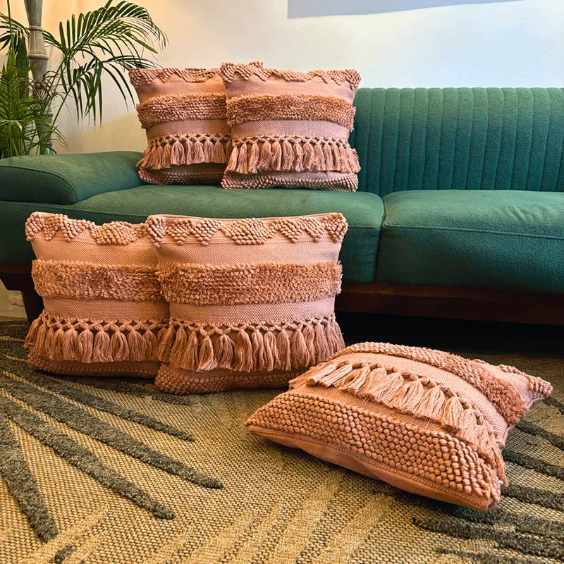 Squish-A-Lot Tufted Cushion Cover (Peach) - Set Of Five media 1