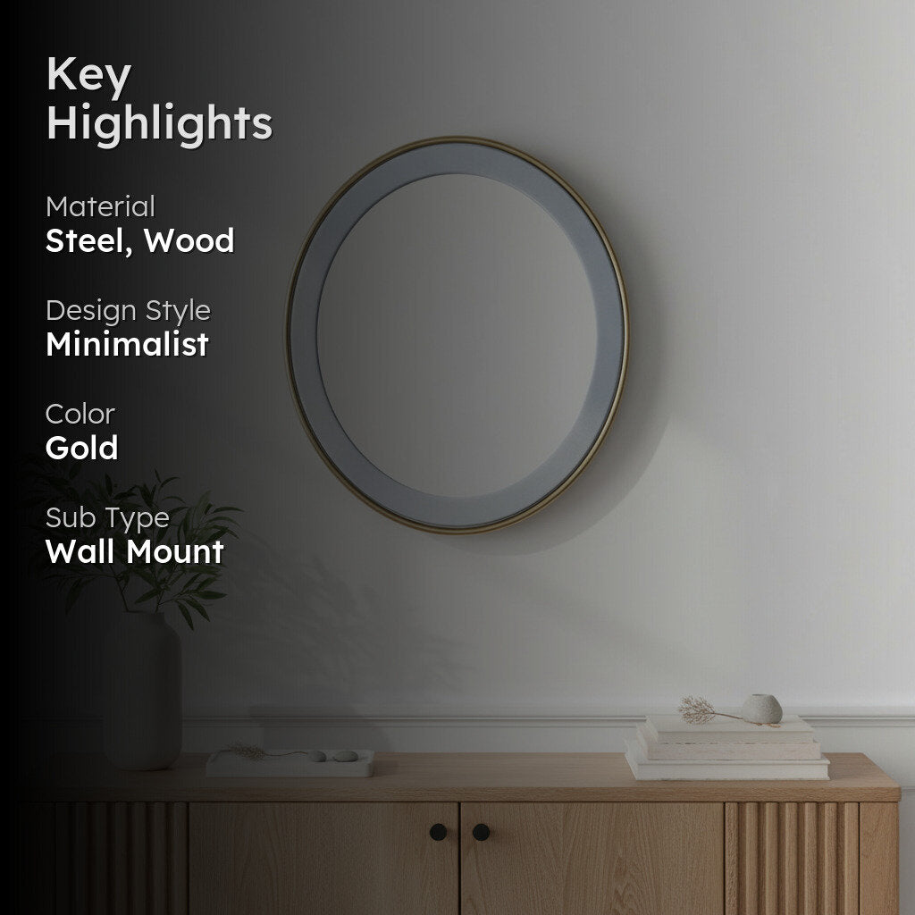 Orange Tree Tosi Round Wall Mirror - Gold,Silver media 2