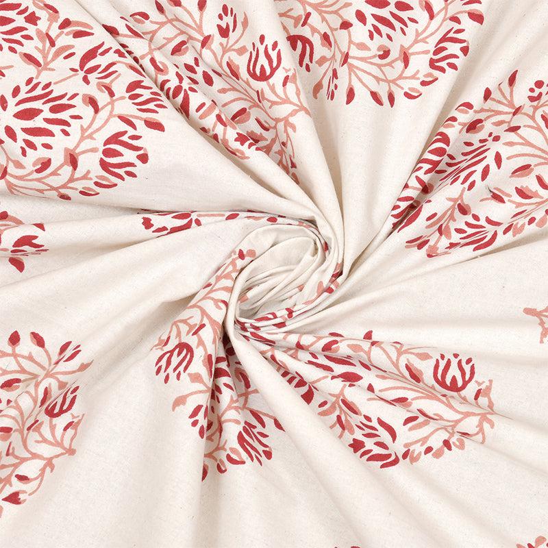 Lavo Floral Cotton Bedsheet (White,Orange) - 180 TC media 4
