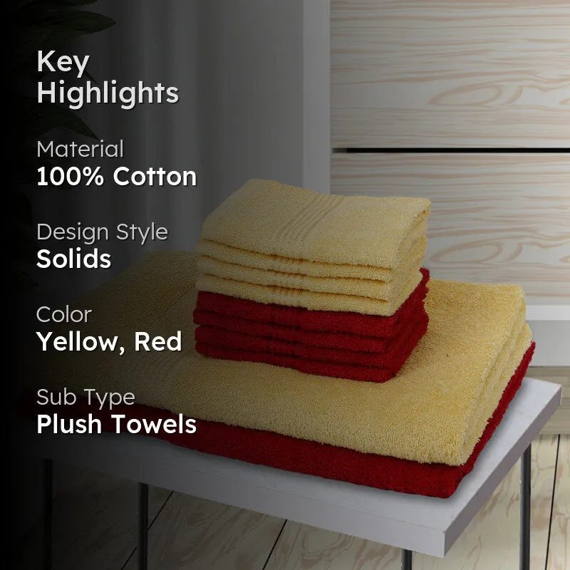 Comfora Bath & Face Towel Set (Yellow,Pink) - Ten Piece Set media 2