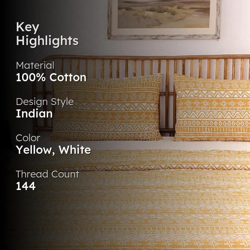 Dream Drift Cotton Duvet Cover Bedding Set - Yellow media 2