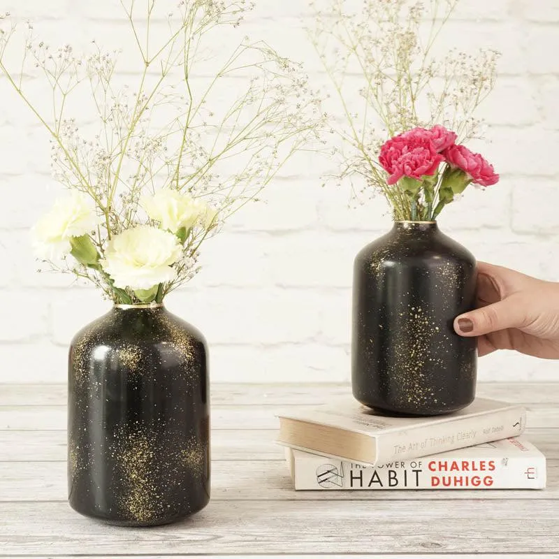 Stygian Metal Bud Bottle Vase (Black) - Set of 2 media 4