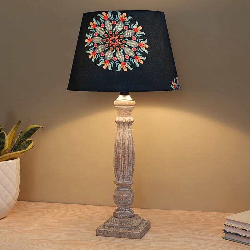 Toile Sif Printed Mango Wood Table Lamp - Multicolor