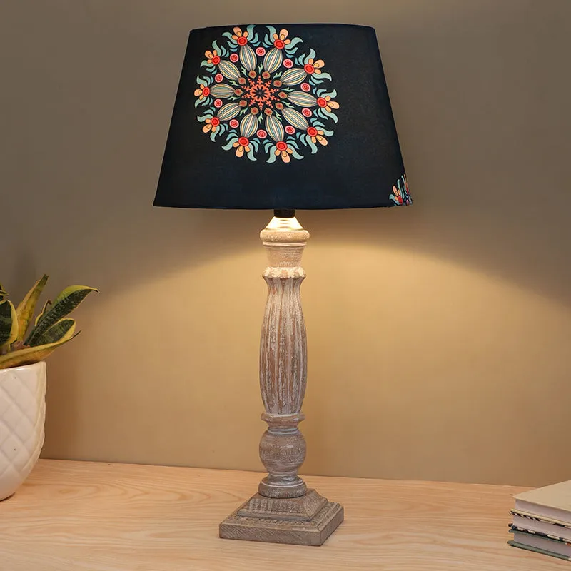 Toile Sif Printed Mango Wood Table Lamp - Multicolor media 1