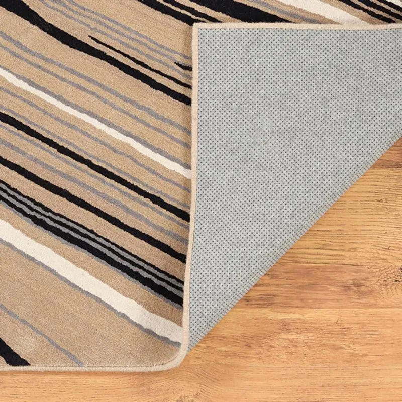 Bastet Hand Tufted Abstract Wool & Nylon Carpet - Black media 5
