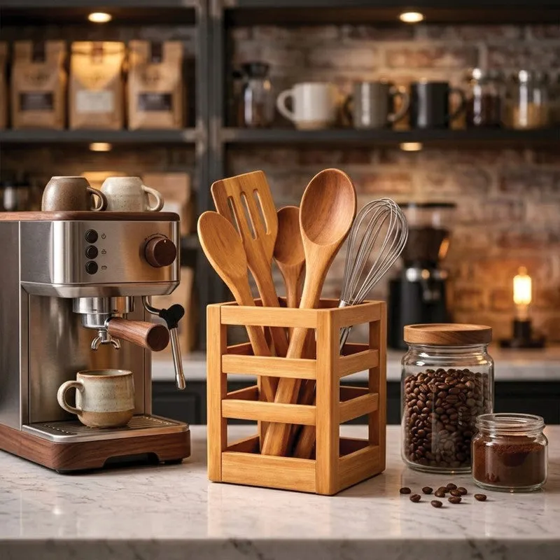 Luxe Grip MDF Rustic Cutlery Stand media 5