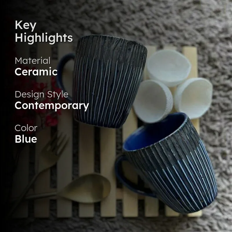 Hipashi-Mug Ceramic Coffee Mug (300 mL Each) - Set of Two media 2