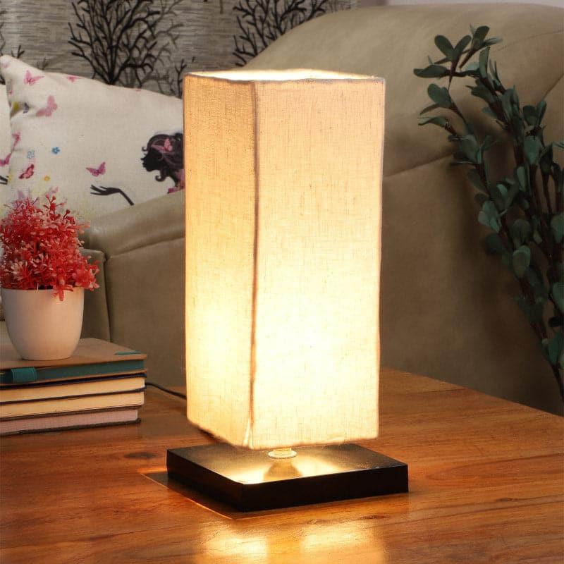 Marama Ingram Fabric Table Lamp with Metal Base - Beige,Black
