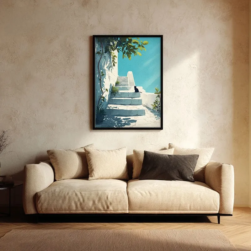 Terracotta Trail Canvas Wall Painting - Black Frame media 1
