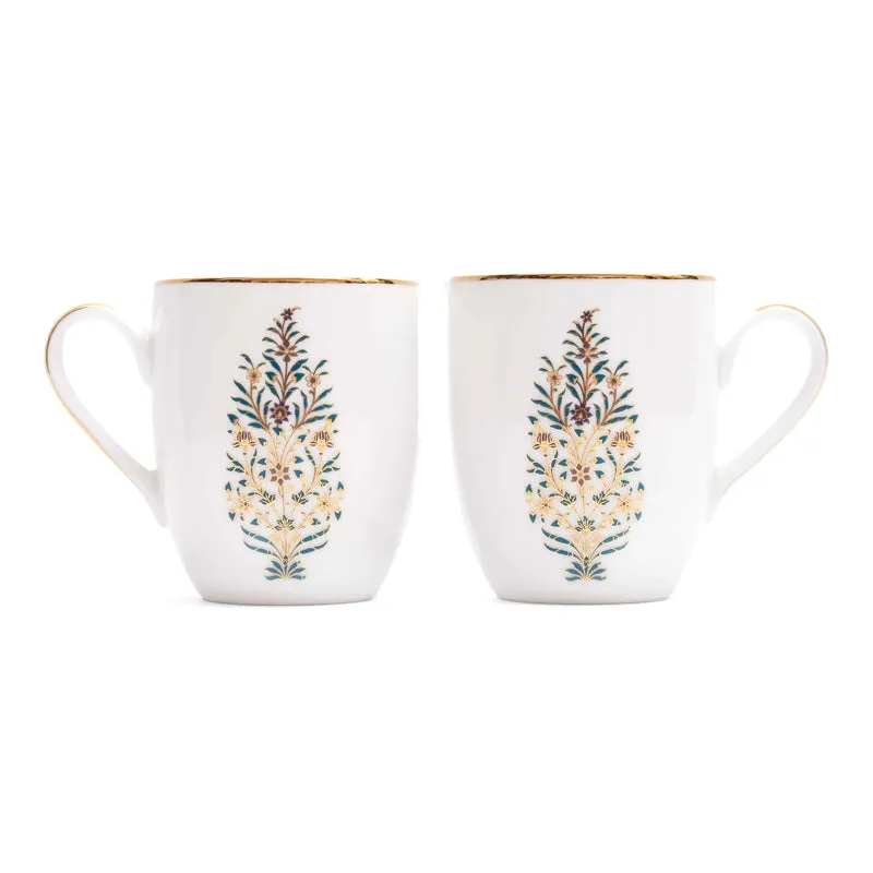Gilded Shahi Coupe 24k Gold Brushed Porcelain Coffee Mug(280 mL Each) - Set Of Six media 4