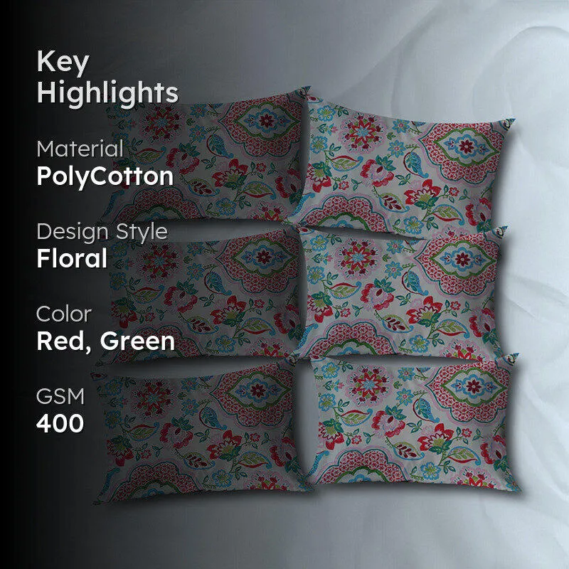 Scarlet Petals Pillow Cover - Set Of Six media 2