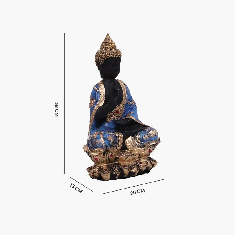 Solace Buddha Polyresin Idol (15 inches) - Blue media 6