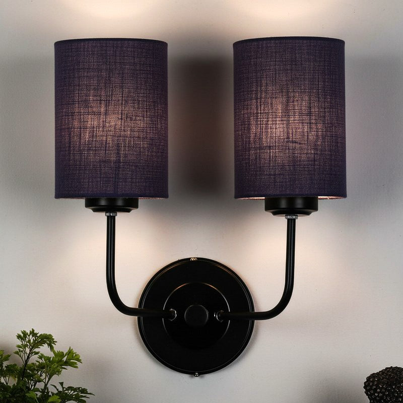 Biyox Cylindrical Double Fabric Wall Lamp media 3