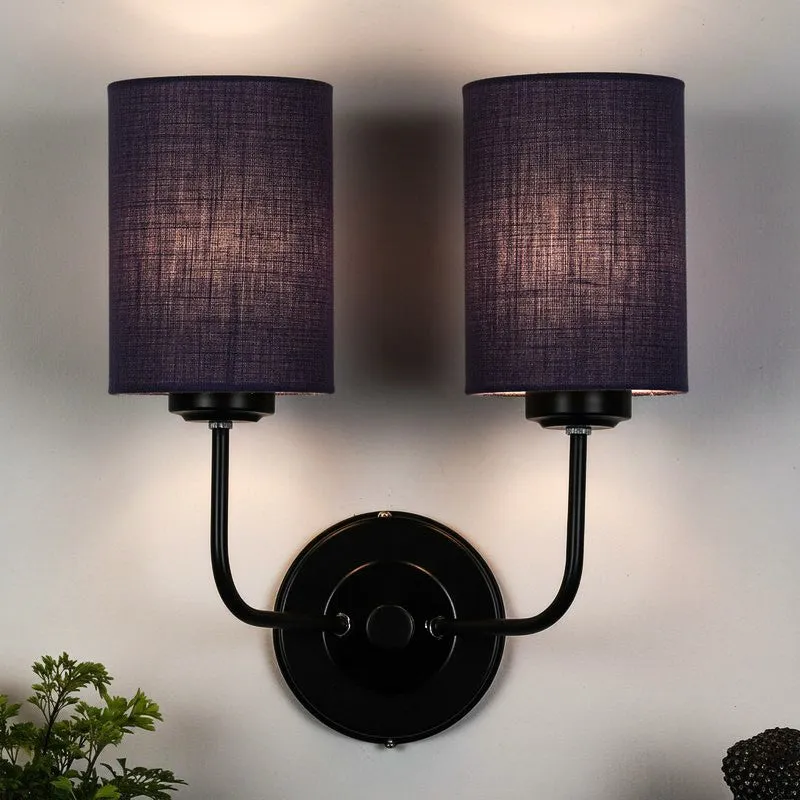 Biyox Cylindrical Double Fabric Wall Lamp media 3