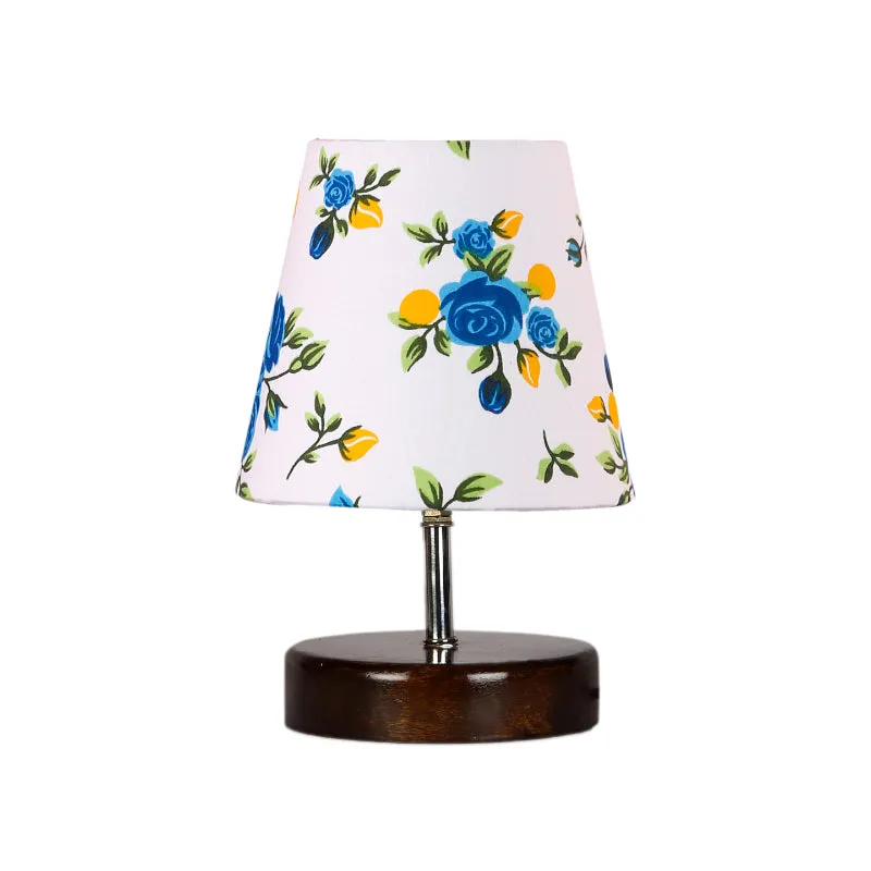 Mita Blue Fleur Fabric Table Lamp - Multicolor media 4