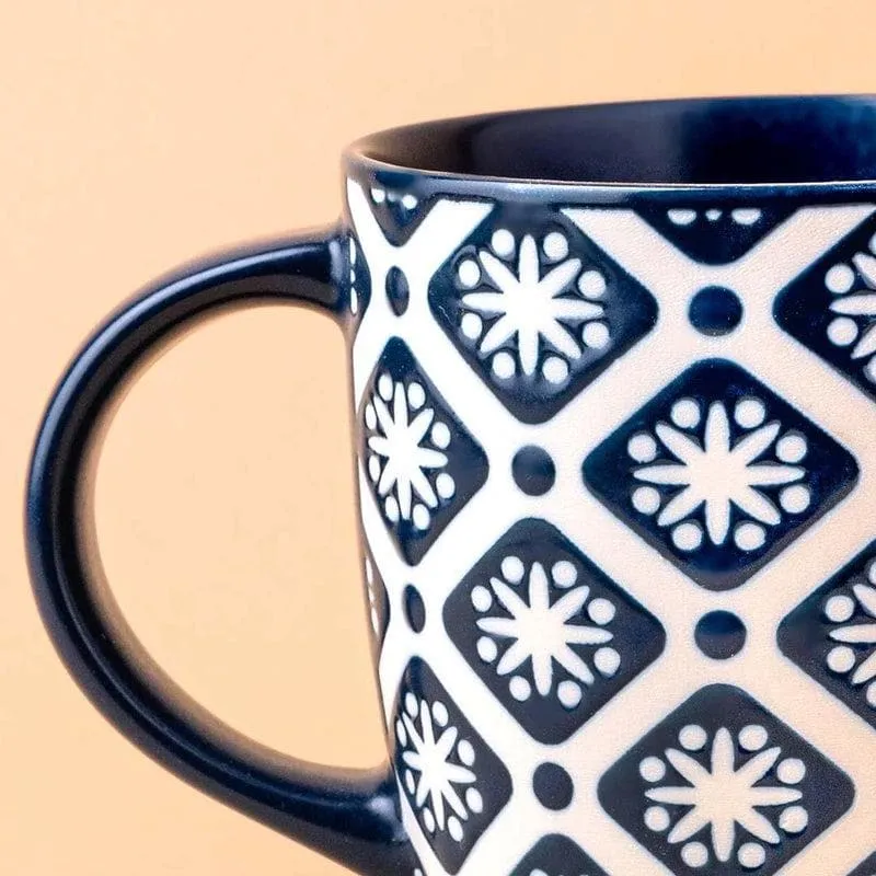 Blue Porcelain Coffee Mug (250 mL Each) - Set of Two media 5