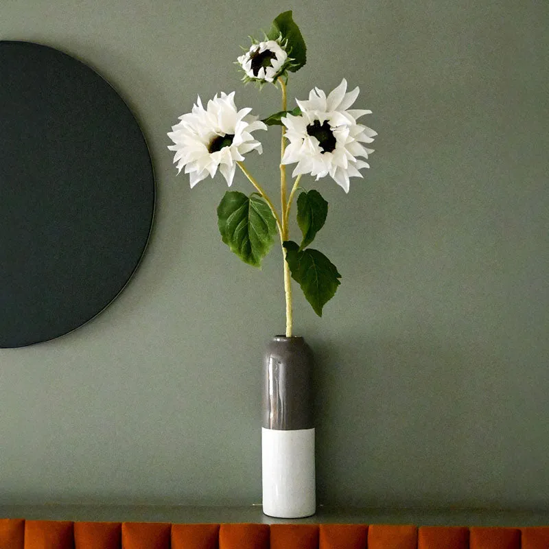 Faux Sunflower Flower Stick - White media 1