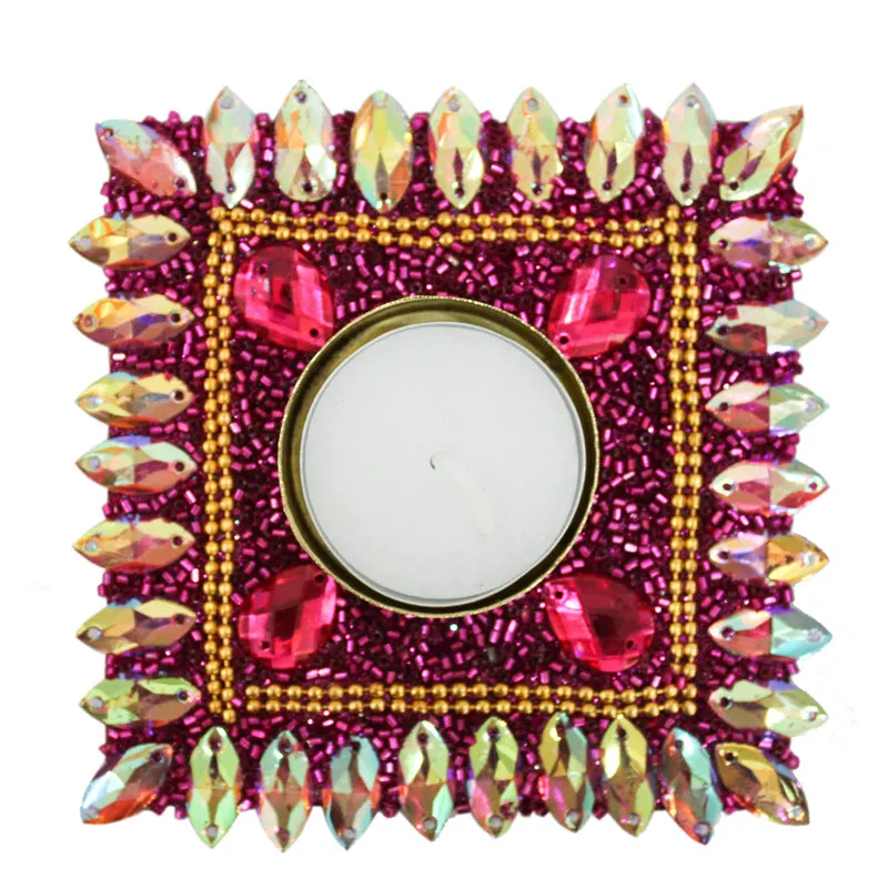 Roshna Jewelled Tea Light Holder (Square) - Set Of Four media 5