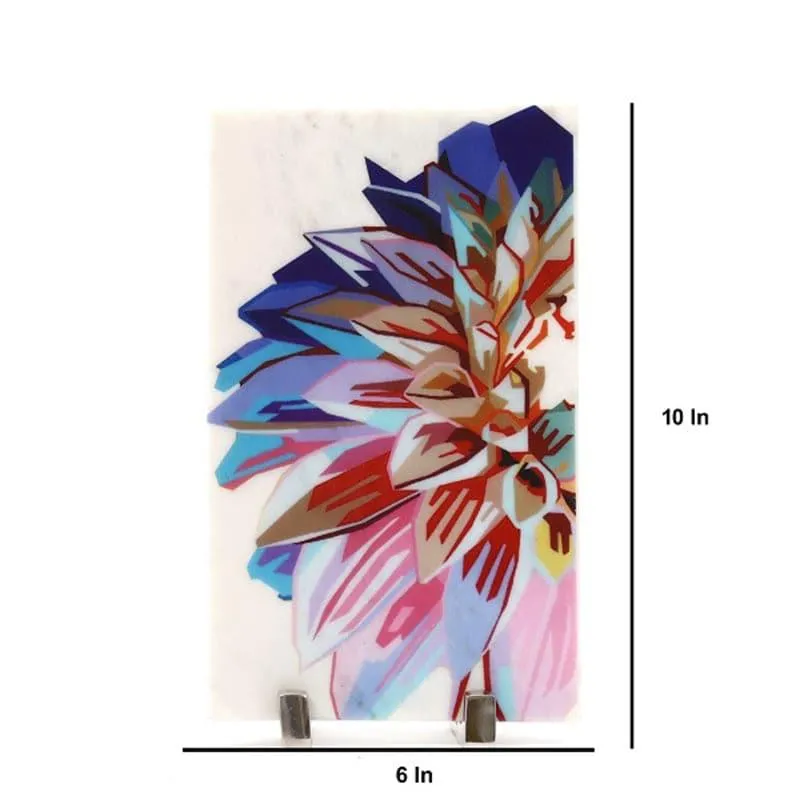 Flower Palette Printed Marble Showpiece media 4
