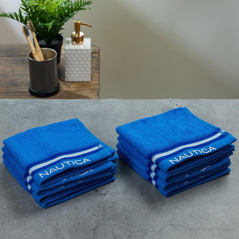 Nautica Dove Down Cotton Face Towel (Blue) - Set Of Eight media 4