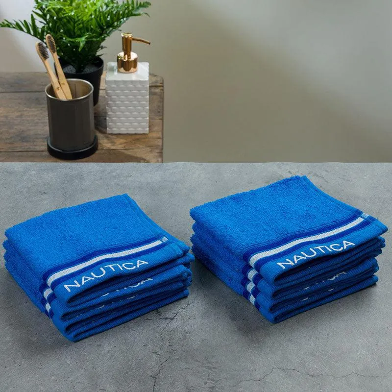 Nautica Dove Down Cotton Face Towel (Blue) - Set Of Eight media 4