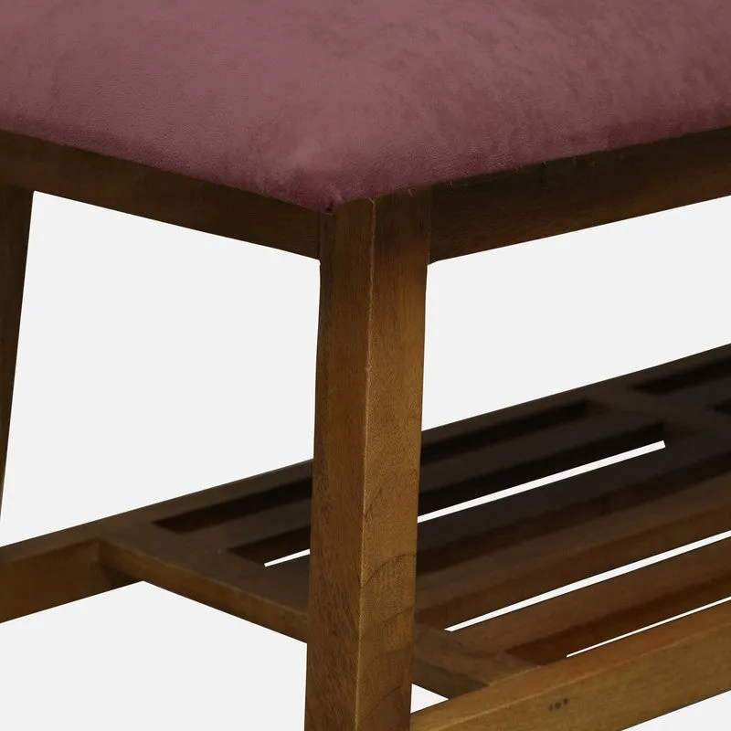 Grid Mango Wood Shoe Rack - Pink media 7