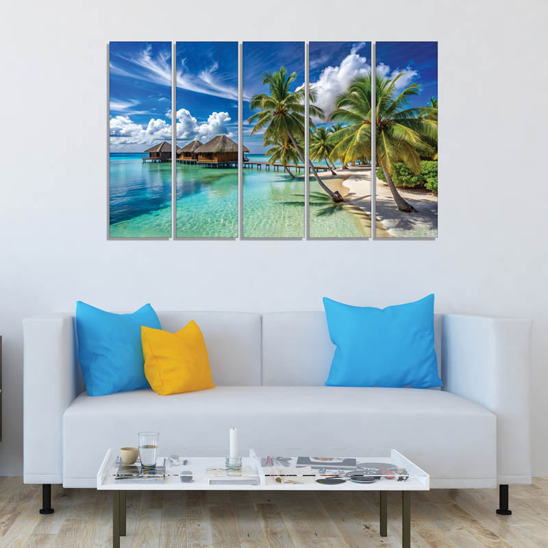 Mauritius Wall Painting - Set Of Five