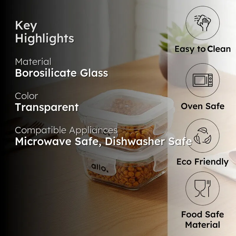 Cravonx Leak Proof Glass Lunch Box (320 mL Each) - Set Of Two media 2