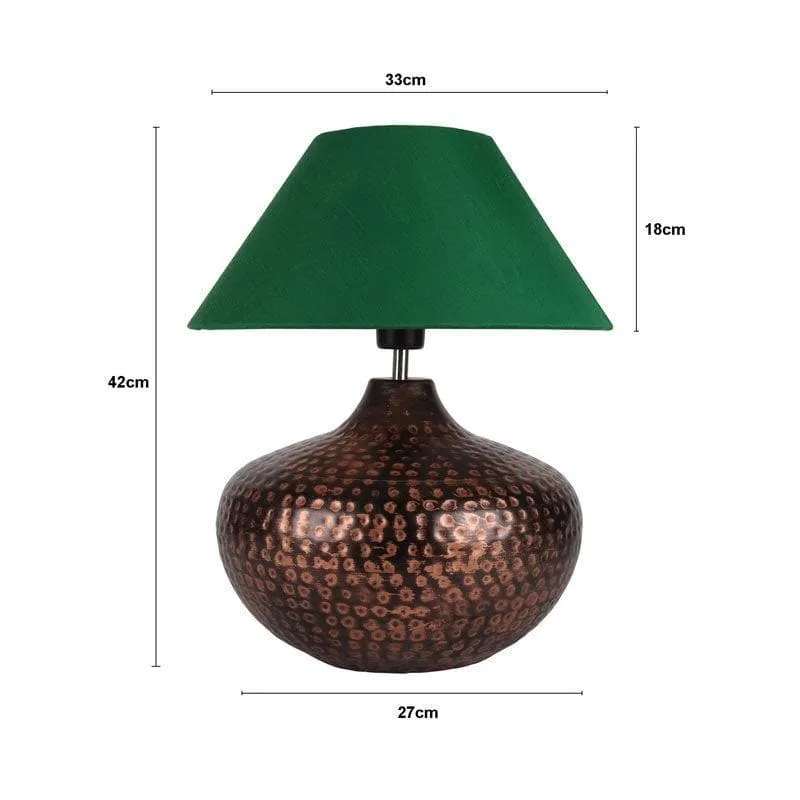 Nihita Fabric Table Lamp - Green,Bronze media 5