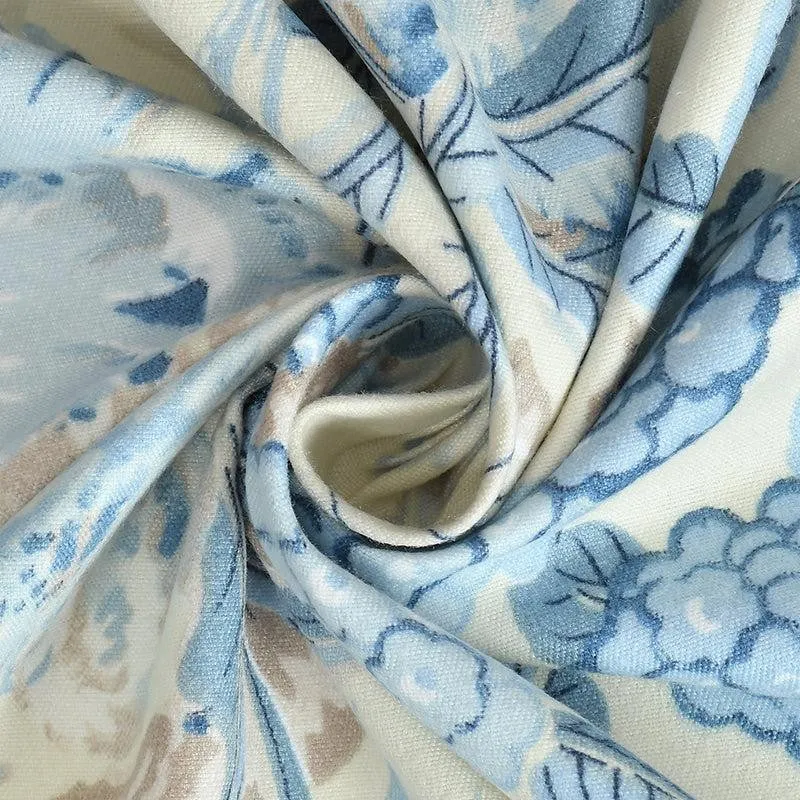 Malva Floral Microfiber Bedsheet (Baby Blue) - 130 GSM media 5