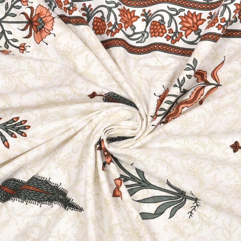 Manjira Printed Cotton Bedsheet (Rust) - 240 TC media 5
