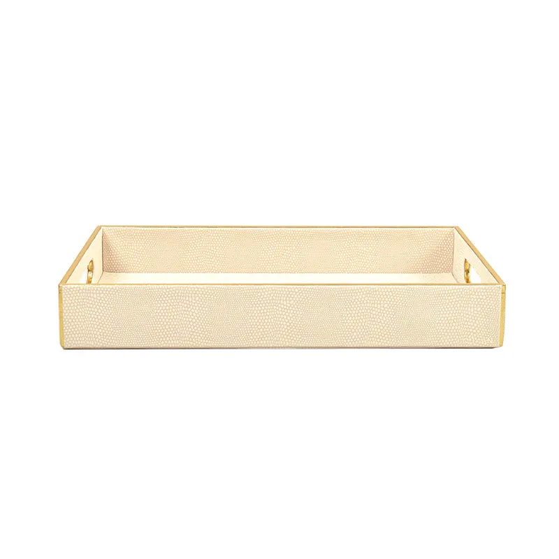 Tisquo Faux Leather Serving Tray (Ivory) - Set Of Two media 3