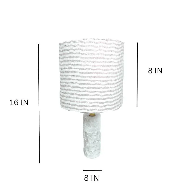 Miraao Sculpt Hand Crafted Fabric Table Lamp - White media 4