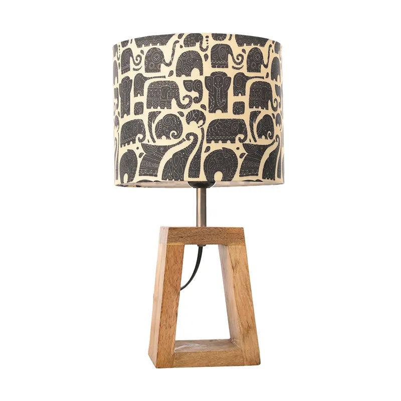 Elephanta Fabric Table Lamp - Black,Brown media 4