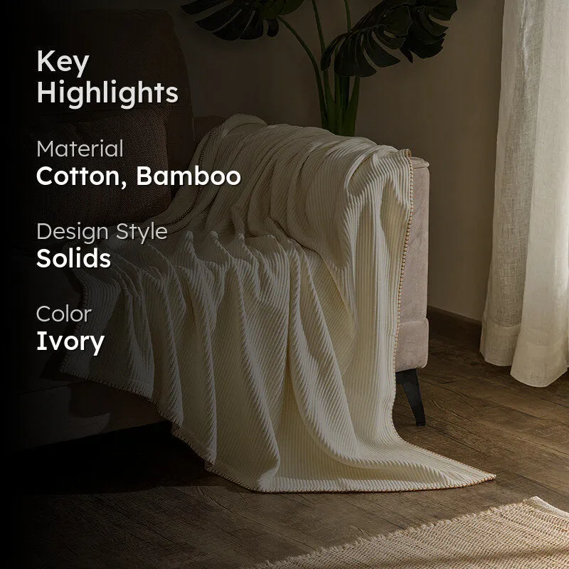 Wovelle Throw - Ivory & Tan media 2