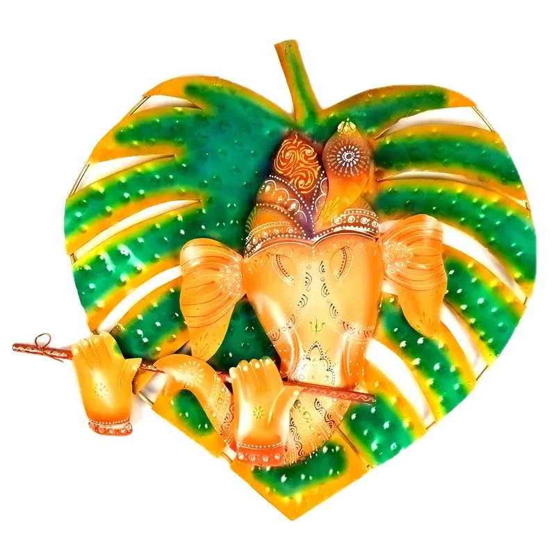 Ganesha Leaf Iron Wall Accents media 3