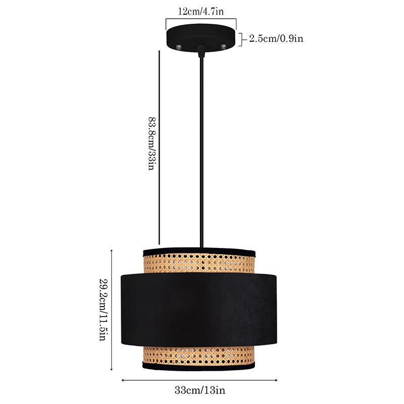 Rustic Glow Rattan Ceiling Lamp - Black media 5