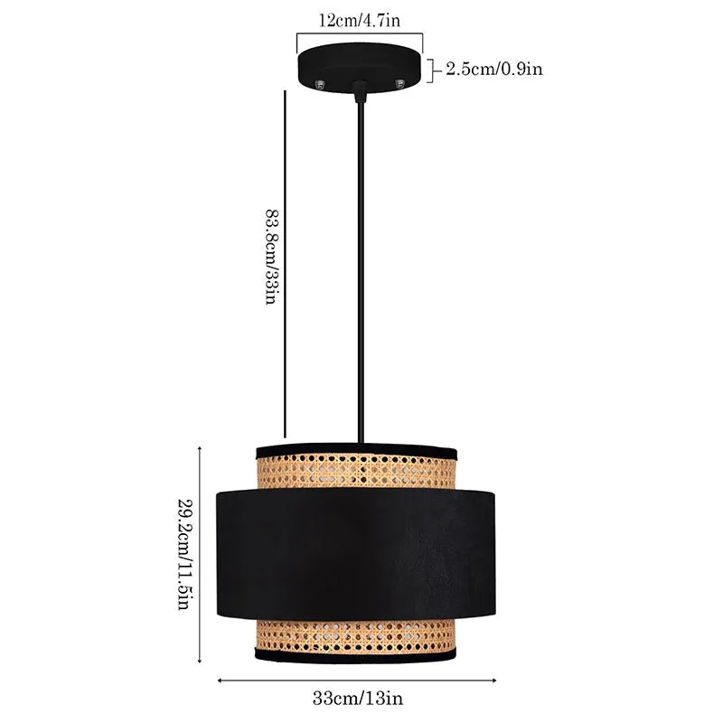 Rustic Glow Rattan Ceiling Lamp - Black media 5