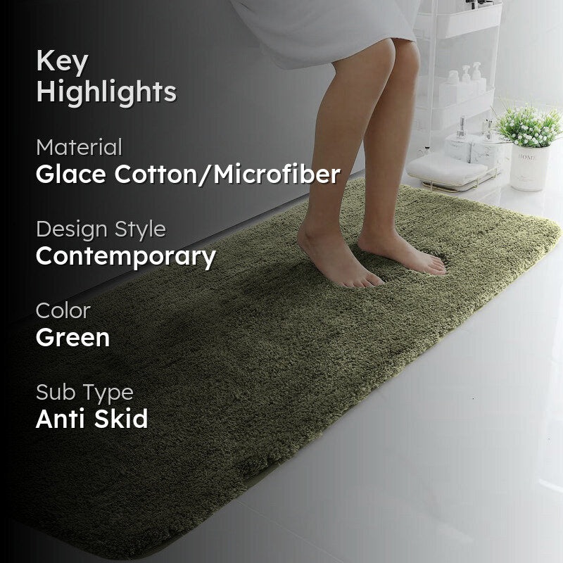 Vegas Luxe Micro Fiber Runner Rug - Green media 2