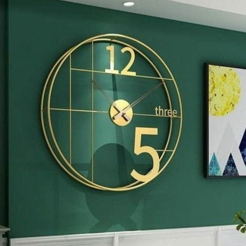 Alarm Silent Wall Clock - Gold media 3