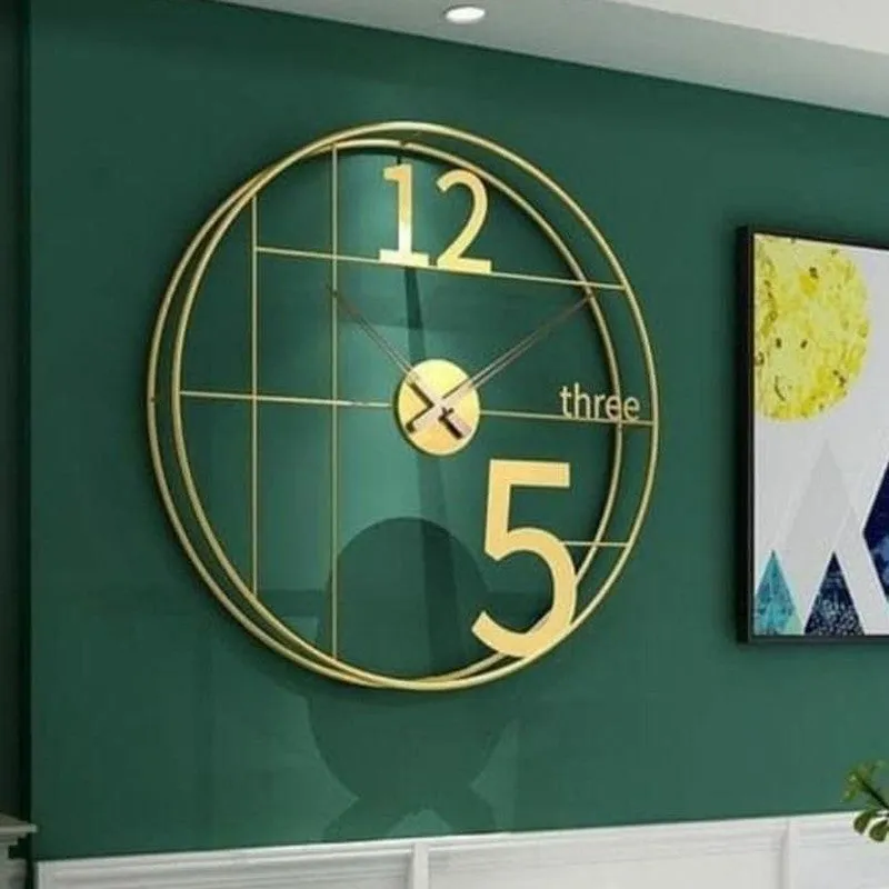 Alarm Silent Wall Clock - Gold media 3