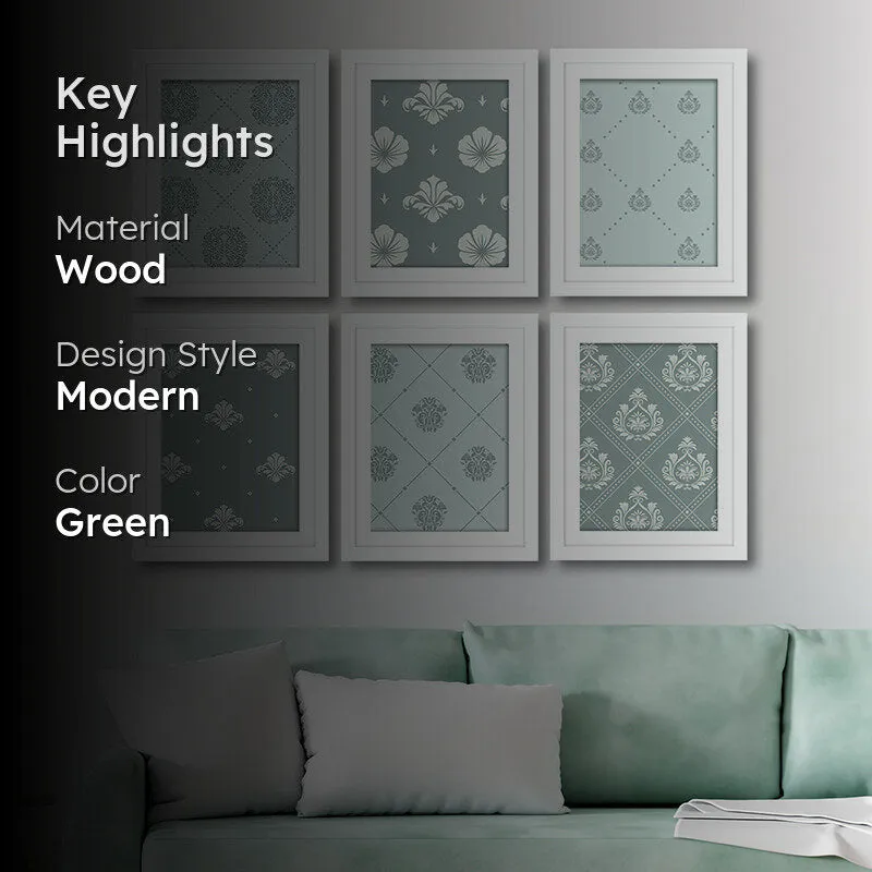 Soft Patterns Wall Art With Frame - Set Of Six media 2