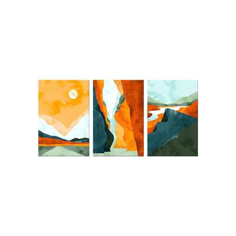 Mountain Person Poly Canvas Wall Art - Set of Three media 5