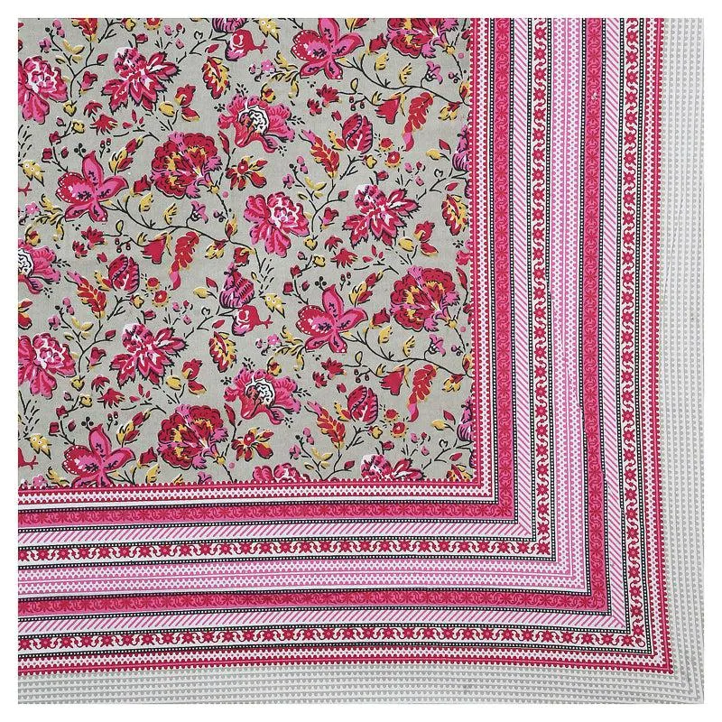 Vishala Ethnic Cotton Bedsheet (Pink,Green) - 180 TC media 5