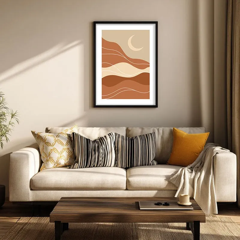 Desert Drift Canvas Wall Painting With Black Frame media 1