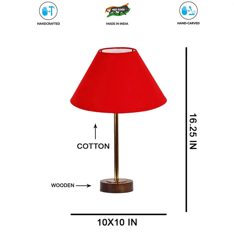 Cotin II Rodin Wooden Table Lamp - Red,Gold,Brown media 7