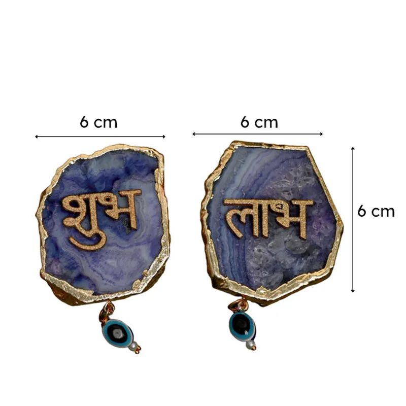Shub Labh Agate Wall Accents (Dark Blue) - Set Of Two media 5